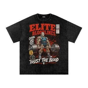 Gainz Horror Drop Jason Camp Crystal Lake Gym Snow Washed T Shirt